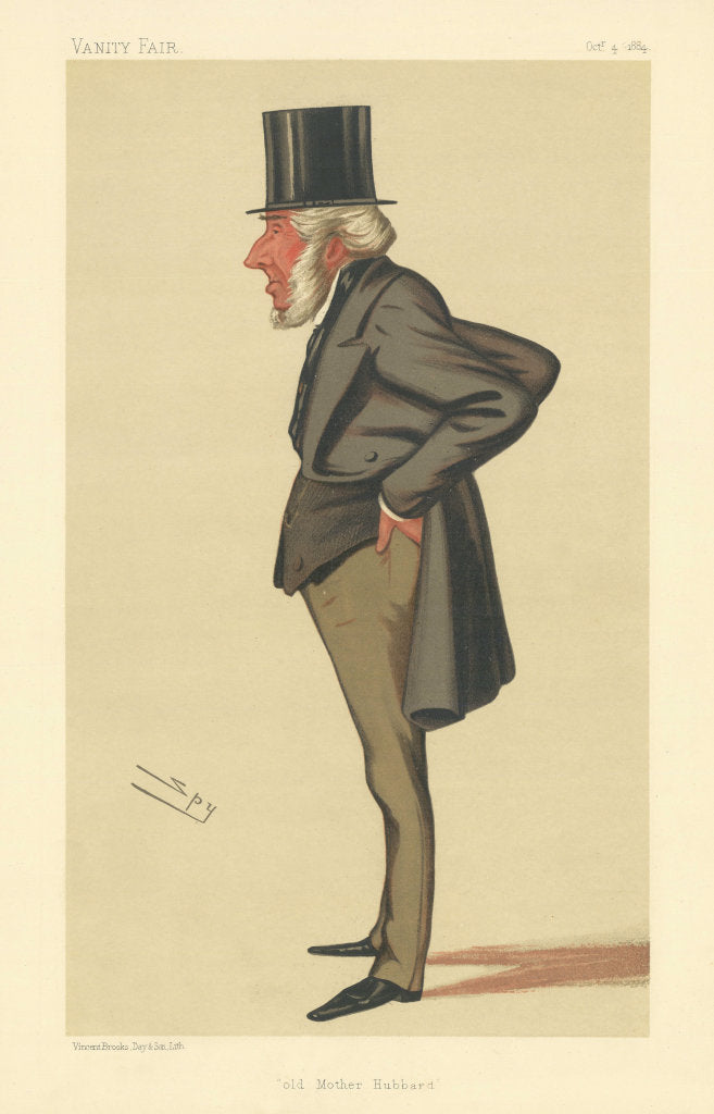 VANITY FAIR SPY CARTOON John Jellibrand Hubbard 'old Mother Hubbard' 1884